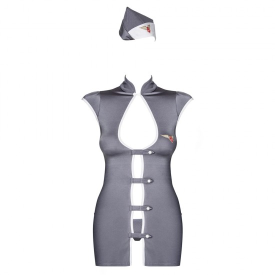 Obsessive Grey Stewardess Costume