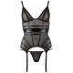 Black Powernet Suspender Basque With Matching GString