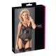 Black Powernet Suspender Basque With Matching GString