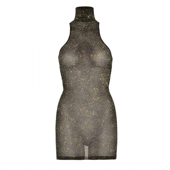 Leg Avenue Lurex Spandex Mini Dress Gold UK 8 to 14